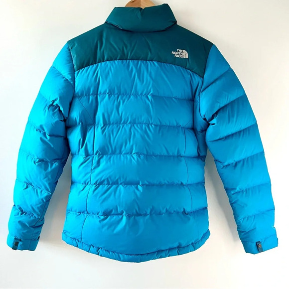 THE NORTH FACE | Nuptse 700 Goose Down Blue Teal Aqua Puffer Jacket Size small - Picture 5 of 16